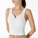 ODM Cotton V Neck Yoga Tank Tops Fitness Workout Running Vest Top For Women