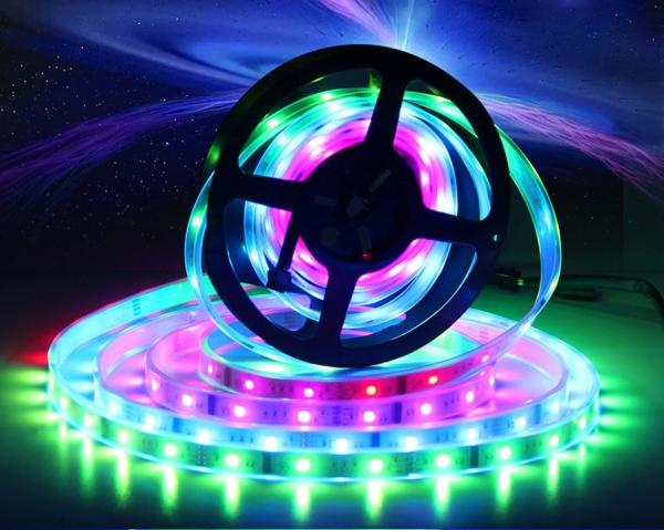 5m 6803 IC 5050 digital RGB Strip,150LED IP67 tube waterproof dream magic color