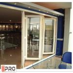 Aluminium Double Insulated Glazing Folding Door Airtight Thermal Break Finished