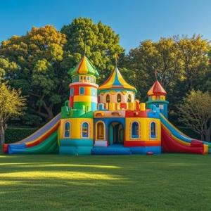 China 16'L X 13'W X 10'H Inflatable Party Castle Bounce House Giant Inflatable Slide Powerful UL-Approved Blower factory
