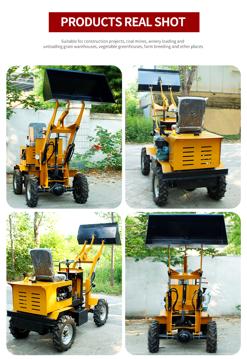 CE EPA Backhoe Battery 4 Wheel Drive Small Electric Loaders with Electric Start