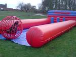 Funny Custom Giant Inflatable Sports Games Human Bowling Pins With Zorb Ball