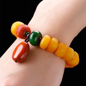 China Energy Volcanic Beaded Bracelet Men Women 7 Chakra Balance Reiki Healing Bangle Lava Buddha Prayer Yoga Ball Amethyst Amber factory