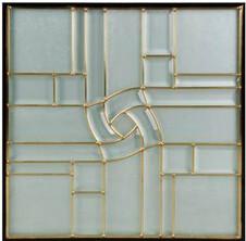 China decorative glass panel with brass caming for cabinet door factory