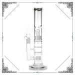 14 Inch Straight Tube Glass Water Pipe Double Honeycomb / Matrix Perc