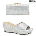 New OEM Ladies fashion Italian shoes matching bag set African women party shoe