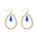 Grape Seeds Drop Shaped Handmade Beads Earring Multi Colors