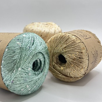 100% Polyester Hand Arm Knit Yarn Super Bright Decoration With Clothing Ornament