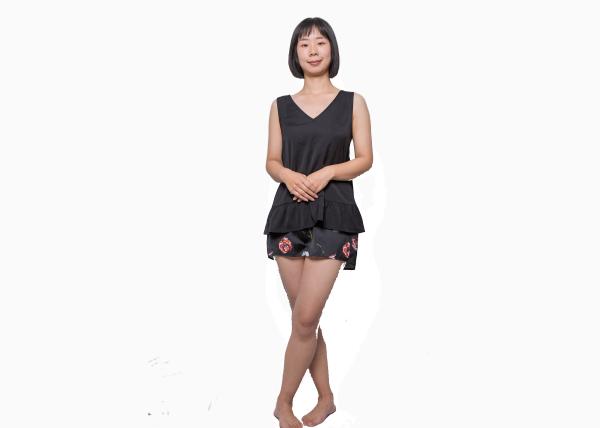 Popular Summer Ladies Satin Pyjamas Blackless Tank Tops With Fashion Lace And