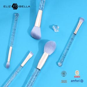 5pcs Transparent Plastic Handle Cosmetic Brush Set Customized Packag