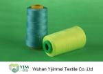 Dyed Color / Bleached White Spun Polyester Thread For Sewing Garment