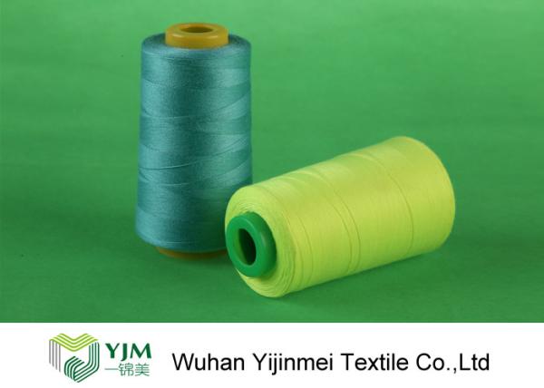 Dyed Color / Bleached White Spun Polyester Thread For Sewing Garment