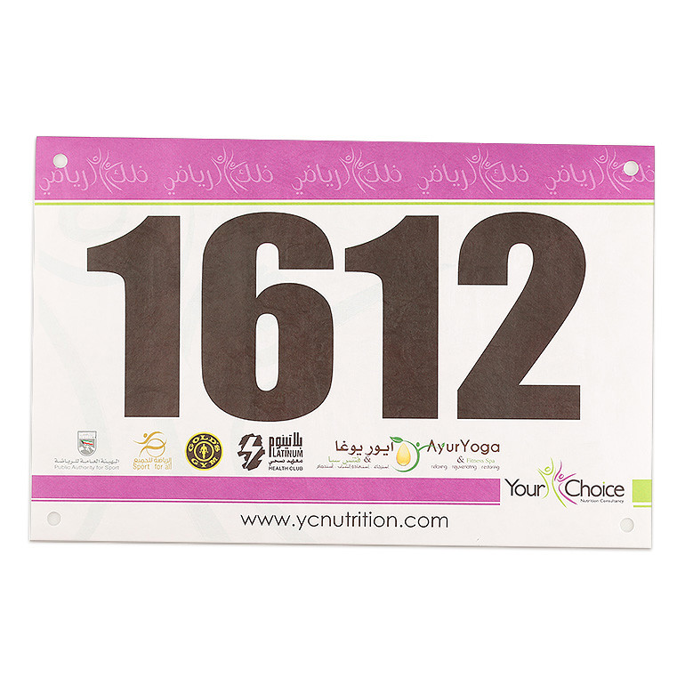 Custom Waterproof And Tearproof Tyvek Paper Material Marathon Race Running Bib Number
