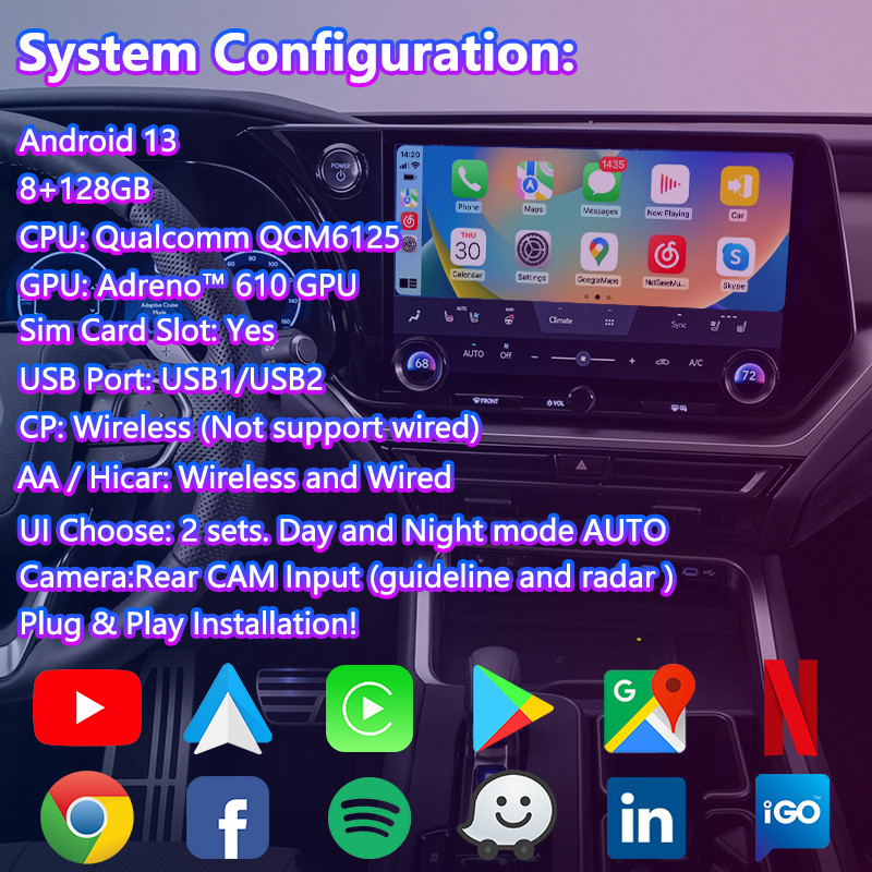 Lsailt Android Carplay Multimedia Video Interface for 2023-Present Lexus TX TX350 TX500h