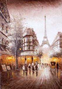China 60cm X 90cm Knife Palette Paris Street Oil Painting 100% Hand Made factory