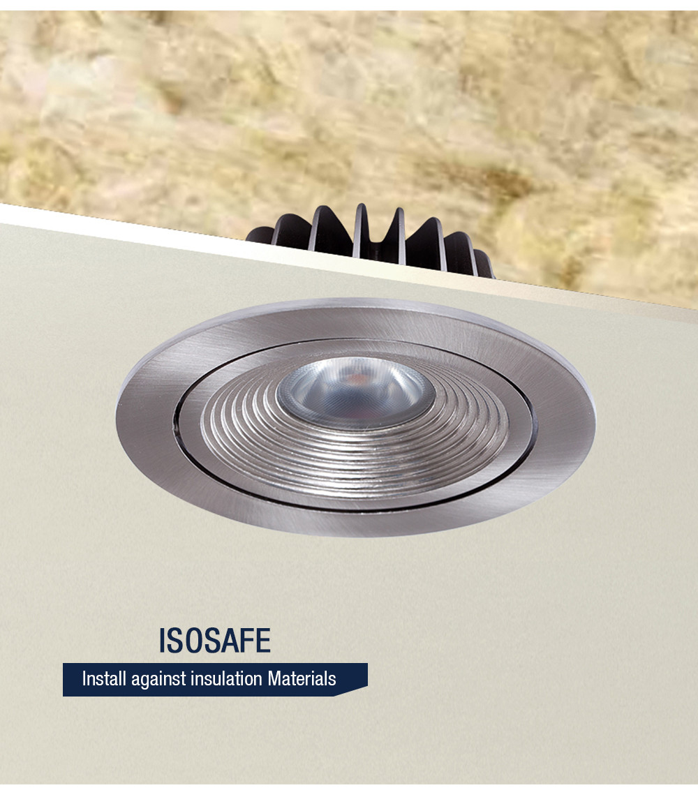 ROSH Fireproof Dimmable LED Downlights IP54 9W Waterproof Aluminum