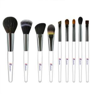 China Acrylic Handle Synthetic Hair Crystal Diamond Makeup Brush 9pcs With Case factory