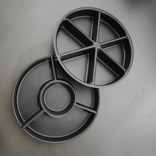 Customized black round PS plastic blister 4 6 cavity chocolate container insert