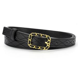 China BRACHI Stitching Women's Fashion Leather Belts Hollow Chain Buckle factory
