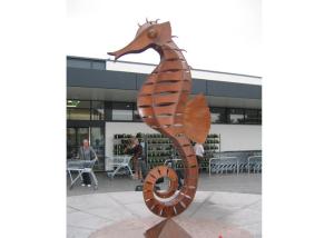 China Large Decorative Corten Steel Sculpture Metal Animal Seahorse Sculpture factory