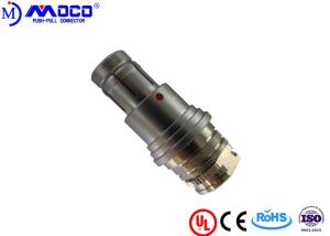 China Brass Short Type Circular 4 Pin Connector , Male Straight Plug Connector With Nut factory