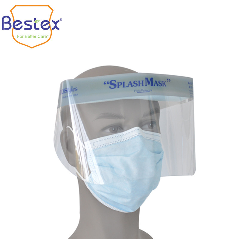Disposable Splash Prevention 32cm Anti Fog Face Shields