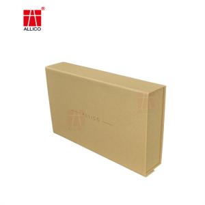 Ribbon Closure Foldable Shipping Boxes , SGS Brown Kraft Gift Boxes