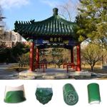 Plain Chinese Ceramic Roof Tiles Green Glazed Handmade Clay Roof Tiles