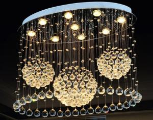 China Luxury Led Modern Hanging Crystal Pendant Light For Home Decor factory