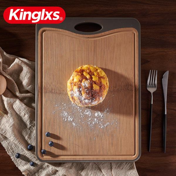 Two side Plastic vegetable cutting board bamboo wood chopping board for food