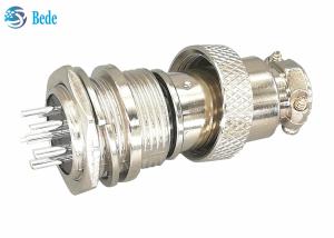 China Male And Female Gx16 6 Pin Connector Straight Silver Plated Plug factory