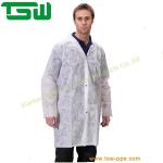 Lightweight Nonwoven Disposable Lab Coat 50gsm With Two Pockets