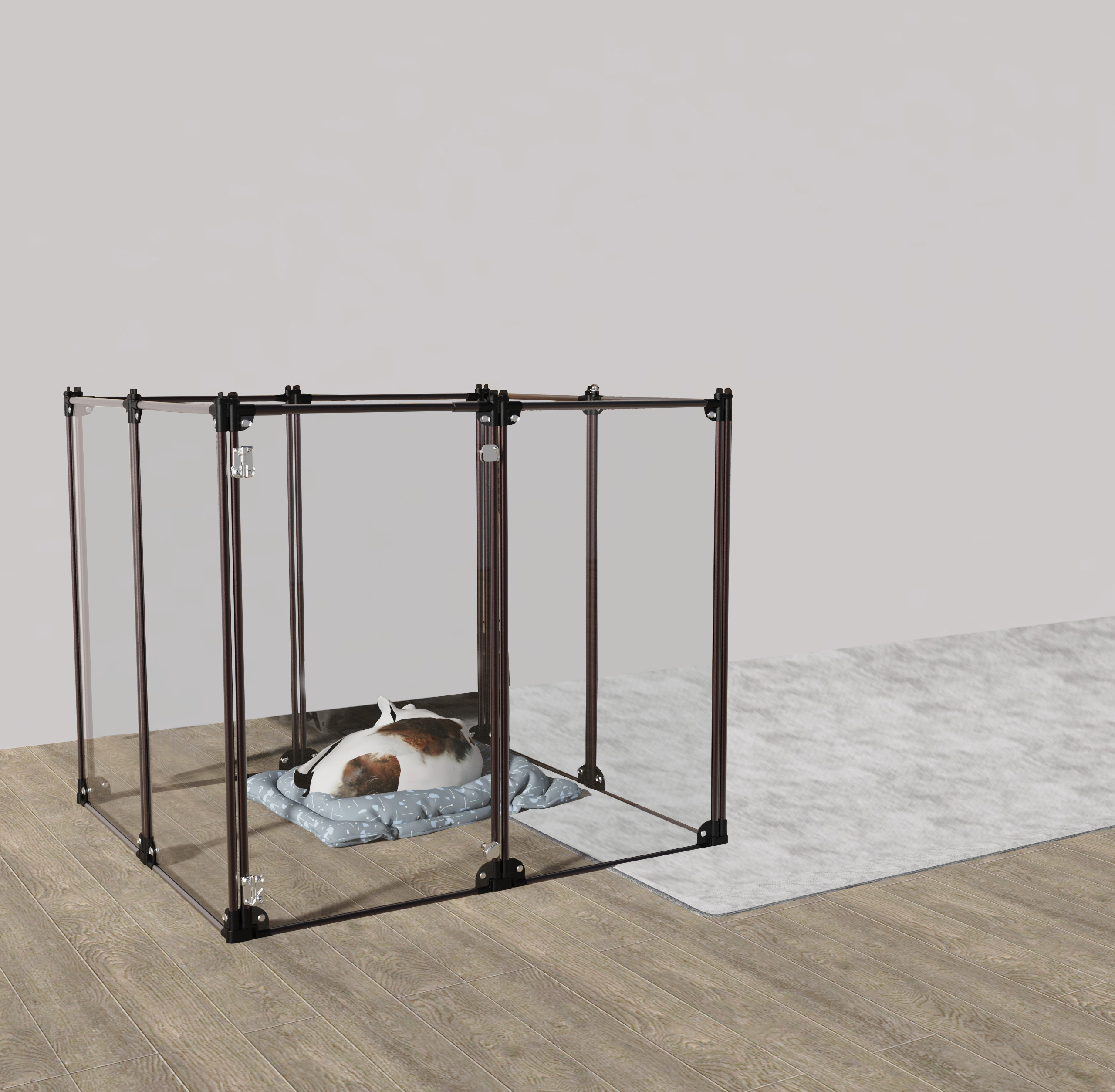 Rectangular Design Portable Pet Fences Clear Dog And Cat Playpens