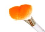White Yellow Black Multiple Color Angled Blush Brush Nylon 55mm Hair Width