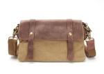 Vintage Canvas Weekend Bag England Style Canvas Leather Messenger Bag
