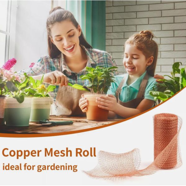 5 Inch x 20Ft 100% Pure Copper Mesh Roll Rodent Control Copper Wool for Slugs
