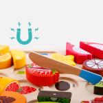 Education 9.25in Wooden Fruit And Veg Toys Magnetic Fruit Cutting