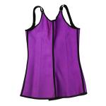 Purple Vest Corset Latex Waist Trainer 4 Steel Boned Adjustable Shoulder Strap