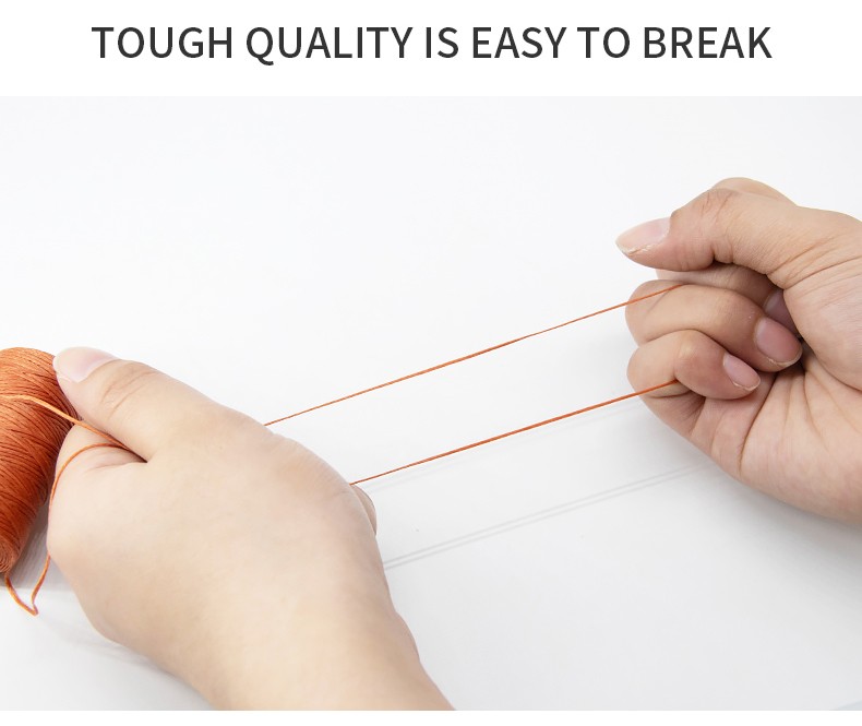 High Tenacity 100% Polyester Yarn Flat Waxed Braided Thread 0.8mm 1mm Waterproof Black
