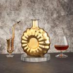 Customized Sealing Type Elegant 750ml Stereoscopic Engrave Glass Bottle for