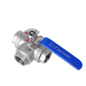 Tee Type Function Q14/15f 3 Way Ball Valve with G/NPT/BSPT/Bsp Thread Manual