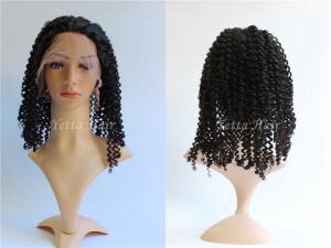 China Popular 20 Inch Kinky Curly Human Hair Full Lace Wigs Bouncy And Soft factory