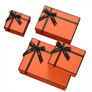 China Lid Base Box Paperboard Box Wedding Favor Gift Packaging With Silk Bowknot Straw on sale