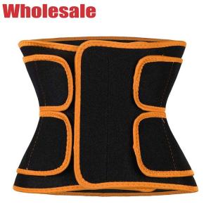 China Women'S Workout Sweat Belt Orange Velcro Button Gym Belt For Stomach factory