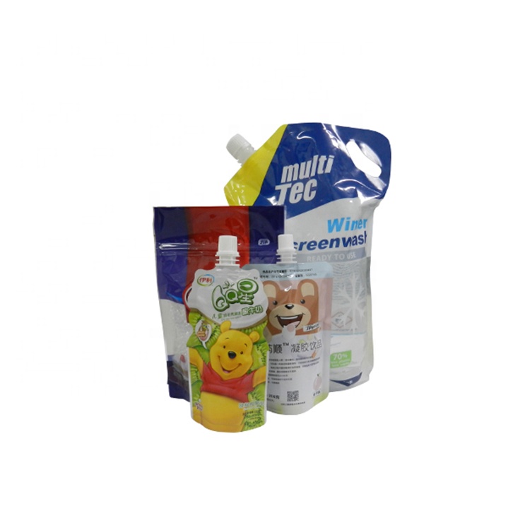 VMPET Custom Printed Spout Pouch Bags Stand Up Drink Pouch Packaging Clear Wine Bag