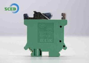 China Width 8.2mm Din Rail Terminal Blocks Ground Type AWG 24 - 8 Rail Transportation factory