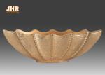 Boat Shape Frosted Gold Fiberglass Flower Serving Bowl For Home Wedding