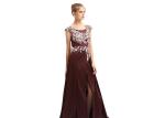Purplish Red Wedding Bridesmaid Dresses , Beauty Flower Maxi Prom Dresses