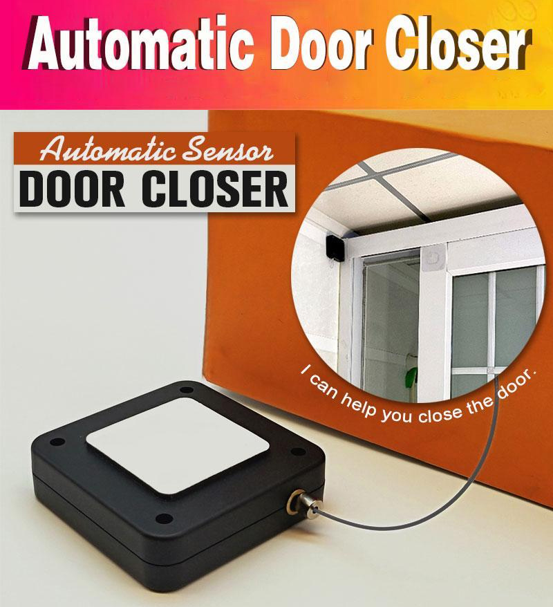 800G 1000G Black White ABS Multi-Function Punch-Free Door Closer with 44*44*1.6cm Size