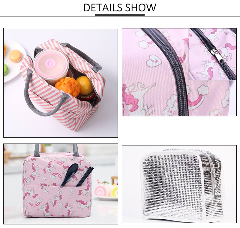 Custom Printed Striped Oxford Insulated Lunch Cooler Bags